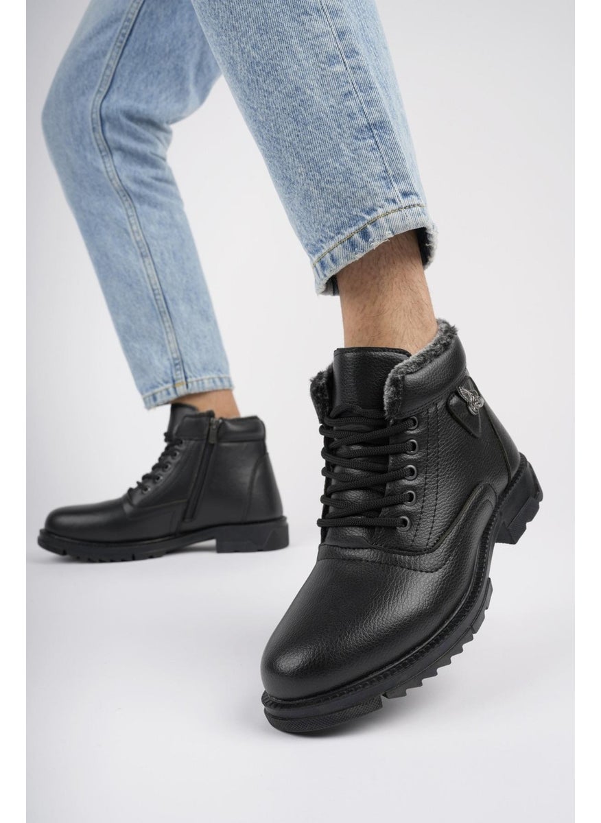 muggo Caprio Guaranteed Lace-up Zippered Men's Winter Boots with Fur Inside  - Image 3