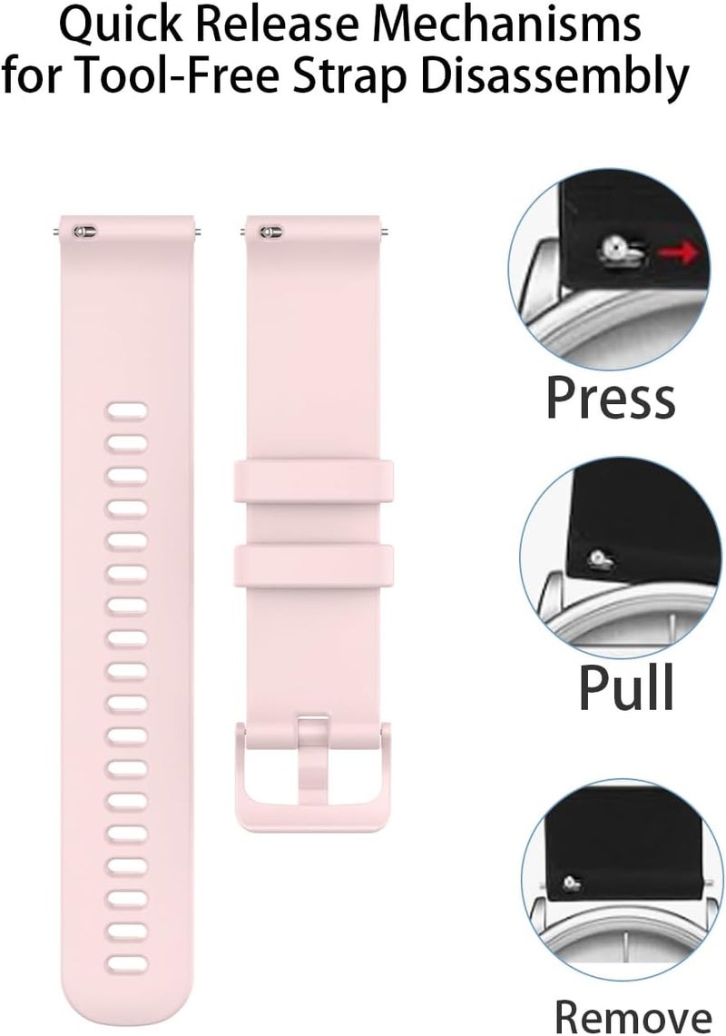 WUNIAK Compatible for YMZ DR03 Smart Watch，Replacement New Soft Sport Silicone Waterproof Strap Wristbands for YMZ DR03 Smart Watch.Pink - Image 2