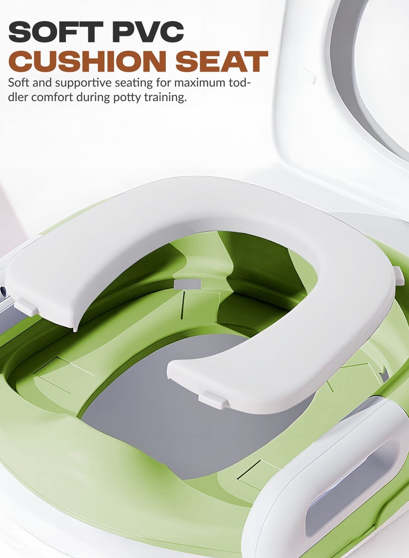بيبي مقعد نونية للأطفال مع سلم، كرسي تدريب على المرحاض الغربي مع واقي من الرذاذ ومقعد مبطن | مقعد مرحاض للأطفال الصغار | مقعد نونية لعمر 1-8 سنوات للأولاد والبنات - Image 5