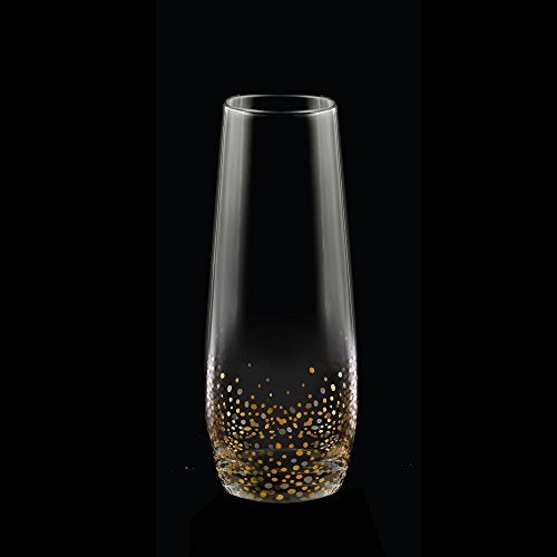 Fitz & Floyd Fitz and Floyd Confetti Stemless Flutes (Set of 4), Elegant Lead-free Matching Drinkware Perfect For Everyday Use Or Entertaining – Stylish Modern Glasses Make An Ideal Gift For Weddings, Birthdays - Image 2