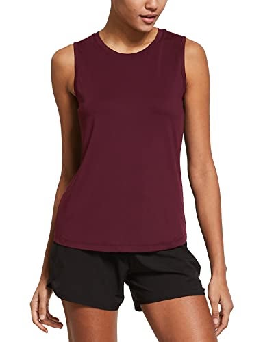 baleaf Womens Workout Tank Tops Sleeveless Exercise Tennis Running Shirts Activewear Fitness Gym Tops Red L - Image 3