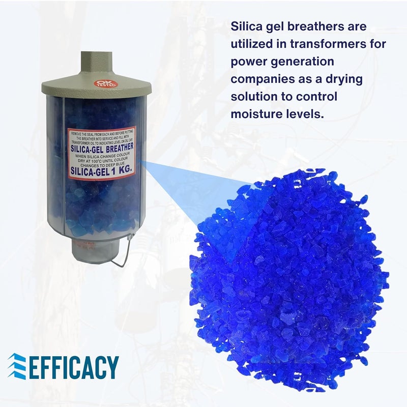 Efficacy Silica Gel Breather Size 1000 gm Transformer Desiccant Breathers Color Dark Blue to Pink Indicated Made of Full Aluminium Body and UV Polycarbonate Window Cup - Image 5
