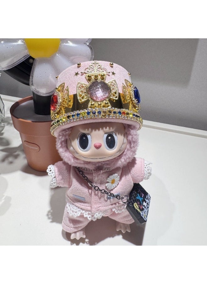 BRIXSPARK G-Dragon's same fashionable outfit—Doll Clothes for Labubu - Clothes Outfit Set for 17cm labubu - Fashion Hat+Fashion tops+Fashion pants Outfit Set,Luxury Doll Clothing & Style Bundle(No Doll,Just Clothes)BRIXSPARK Original Design  - Image 1
