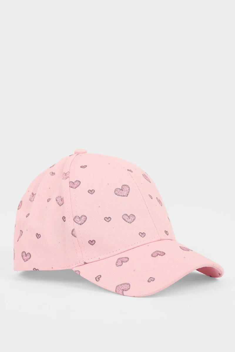 ديفاكتو Girls Heart Print Cotton Cap