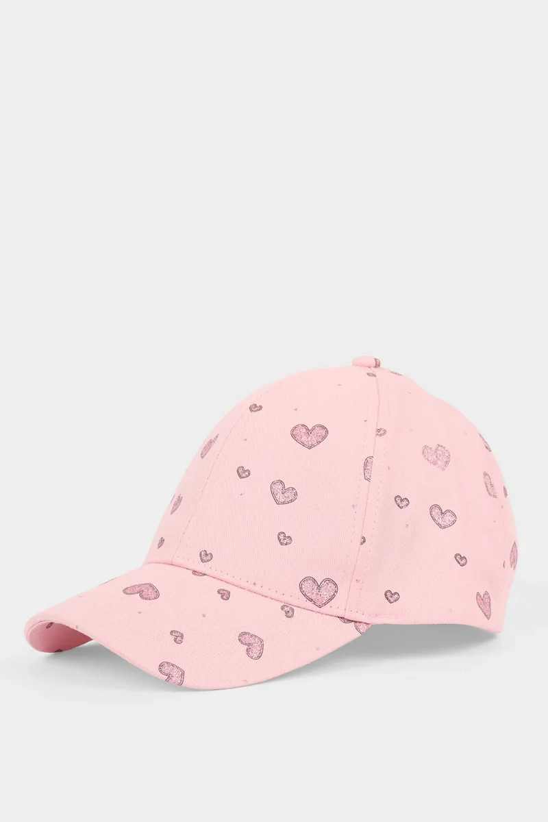 ديفاكتو Girls Heart Print Cotton Cap