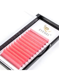 EYEMEI Colored Lash Extensions Easy Fan Volume Lashes 0.07 D Curl 815Mm Matte Rapid Volume Eyelash Extensions Rapid Blooming Flower Self Fanning Volume Lash Extensions (Pink 0.07D 815Mm)  - Image 1