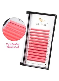 EYEMEI Colored Lash Extensions Easy Fan Volume Lashes 0.07 D Curl 815Mm Matte Rapid Volume Eyelash Extensions Rapid Blooming Flower Self Fanning Volume Lash Extensions (Pink 0.07D 815Mm)  - Image 3