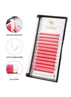 EYEMEI Colored Lash Extensions Easy Fan Volume Lashes 0.07 D Curl 815Mm Matte Rapid Volume Eyelash Extensions Rapid Blooming Flower Self Fanning Volume Lash Extensions (Pink 0.07D 815Mm)  - Image 5