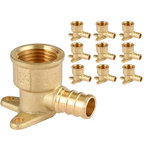 GUOFIS(Pack of 10) Pex 1/2 Inch x 1/2 Inch Female NPT Drop Ear Elbow,PEX Brass Fittings for Transition from Pex to Threaded(PEX1807159) - Image 1