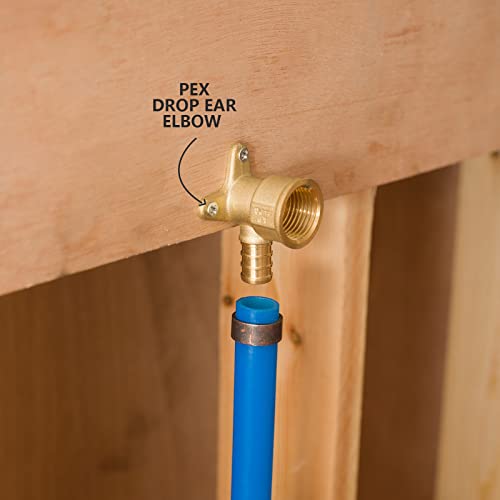 GUOFIS(Pack of 10) Pex 1/2 Inch x 1/2 Inch Female NPT Drop Ear Elbow,PEX Brass Fittings for Transition from Pex to Threaded(PEX1807159) - Image 5