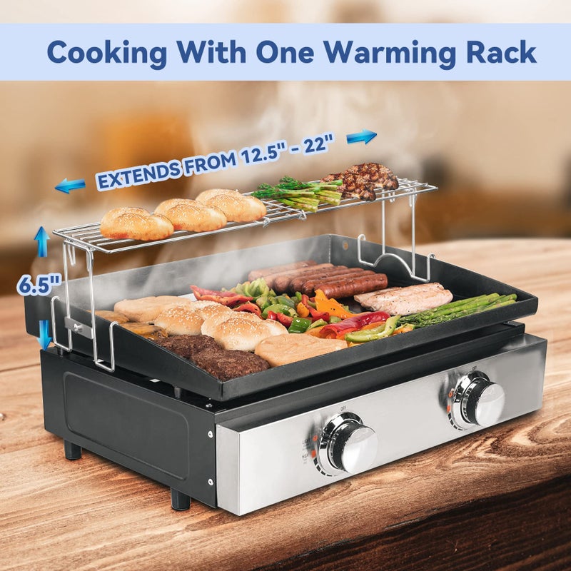 Skyflame Adjustable Griddle Warming Rack for 17" 22" 28" 36" Griddles, Universal Stainless Steel Cooking Grate BBQ Accessories Compatible with Blackstone/Pit BOSS/Camp Chef - Image 5