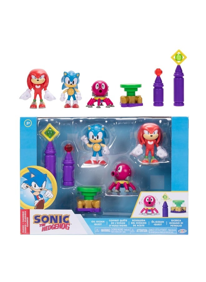 SONIC - Classic Sonic The Hedgehog Oil Ocean Quest Playset (Set of 6, 6.35 cm) - Image 1