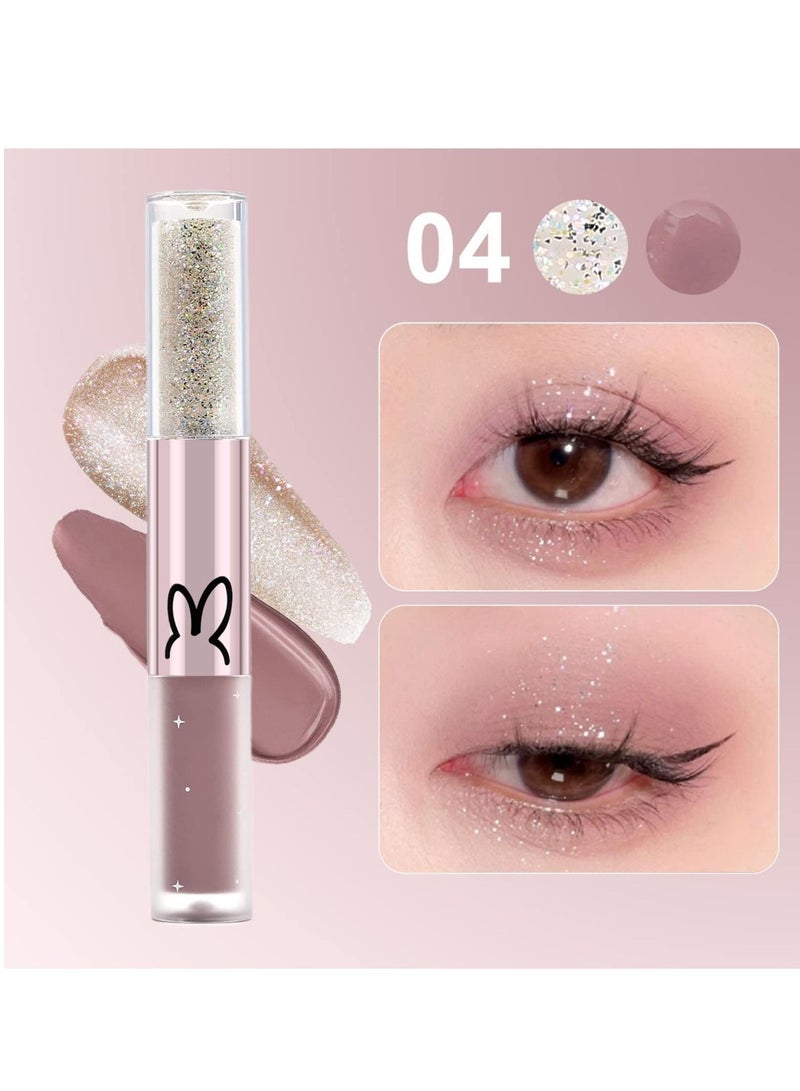 KASTWAVE 3Pcs Liquid Glitter Matte Eyeshadow  Liquid Glitter Eyeliner and Matte Cream Eyeshadow 2 in 1 Quick Drying Easy to Apply Long Lasting Shimmer Matte Eyeshadow Eye Makeup - Image 4