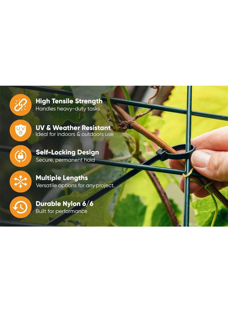 SCHOFIC SCHOFIC B1250 Cable Zip Ties Heavy Duty 368 MM Size 145 INCH Ultra Strong Plastic Polyamide Wire Ties with 49 Pounds Tensile Strength Nylon Tie Wraps with 48 MM Width 50 Color May Vary  - Image 4