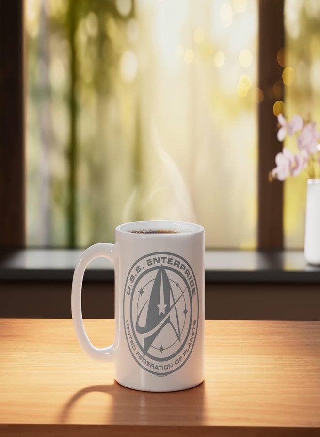Star Trek: Discovery Enterprise Crest Ceramic Mug, White - Image 3