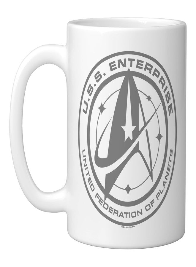 Star Trek: Discovery Enterprise Crest Ceramic Mug, White - Image 1