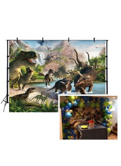 HUAYI Dinosaur Photo Backdrop Kids Party Background For Pictures Thin Vinyl Photo Booth Decoration Back Drop (5X3Ft Gw818)  - Image 1