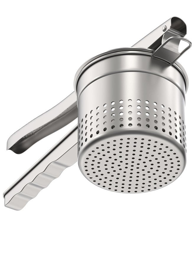Livilord Large 15oz Potato Ricer, Heavy Duty Stainless Steel Ricer for Mashed Potatoes, Sweet Potato Masher Kitchen Tool with Ergonomic Handle, Press and Mash Kitchen Gadget, Silver - Image 1