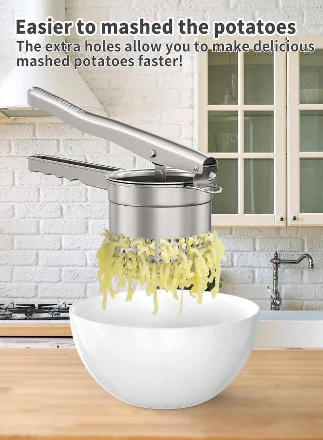 Livilord Large 15oz Potato Ricer, Heavy Duty Stainless Steel Ricer for Mashed Potatoes, Sweet Potato Masher Kitchen Tool with Ergonomic Handle, Press and Mash Kitchen Gadget, Silver - Image 2