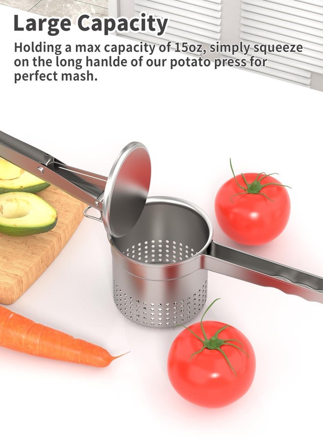 Livilord Large 15oz Potato Ricer, Heavy Duty Stainless Steel Ricer for Mashed Potatoes, Sweet Potato Masher Kitchen Tool with Ergonomic Handle, Press and Mash Kitchen Gadget, Silver - Image 5