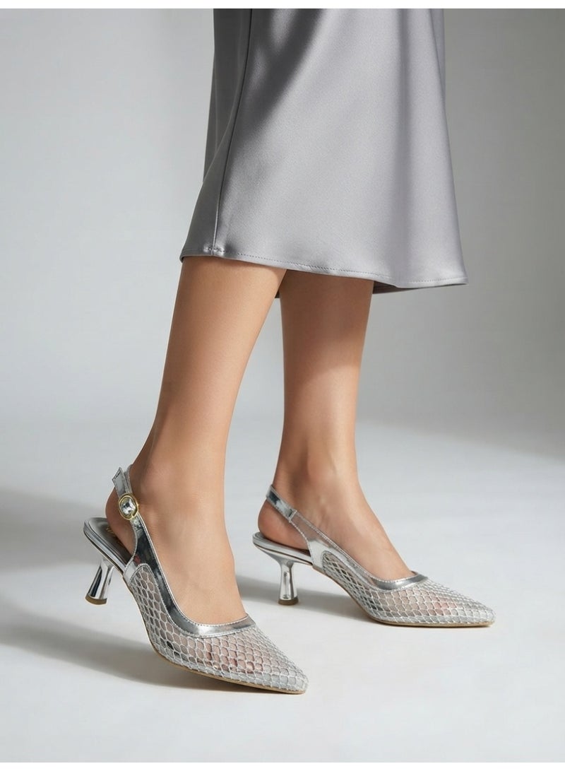 Vbranda Elegant mesh heels with sparkling details C-141- - Image 1