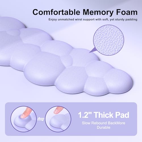MOKURU Cloud Mouse Pad with Wrist Rest, Cloud Keyboard Wrist Rest, Mouse Pad Wrist Support, Ergonomic Keyboard Mouse Wrist Support (Purple) - Image 5