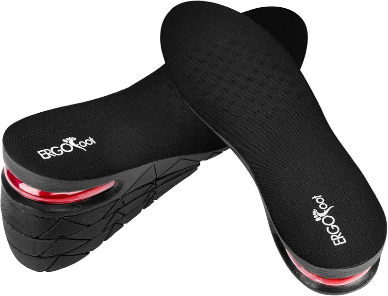 ERGOfoot Height Increase Insoles 4-Layer 3.54 inch Air Cushion Taller Shoes Insoles Heel Insert for Men and Women