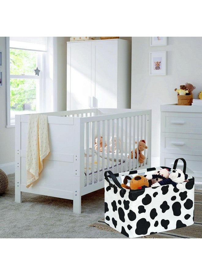 KUNRO Rectangle Toy Bin Waterproof storage organizer for Nursery Hamper Home decor Closet Kids Bedroom Laundry Baby Gift Shelf Baskets(Cow pattern) - Image 5