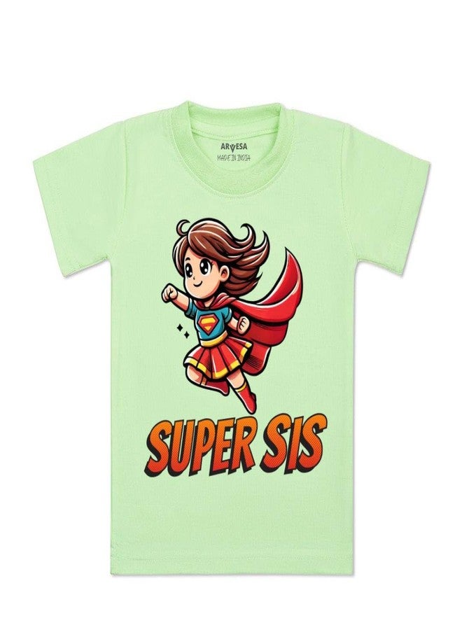 ARVESA Super Sis TS-1730 Sisiter Baby Tshirt for Kids Boys & Girls Half Sleeves Round Neck Clothes Tshirt for Kids Boys 1 Months to 6 Years Dress - Image 1