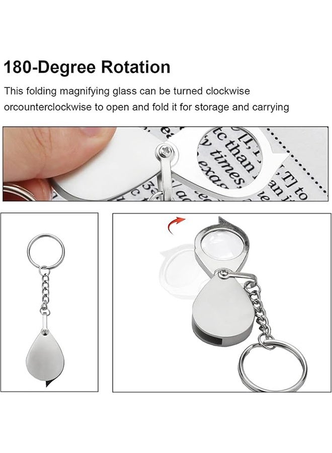 Small Pocket Magnifier 10X Jeweler Magnifier Folding Magnifier Keychain Jewelry Ring is Suitable for Reading Science Jewelry Hobby Books - Image 3