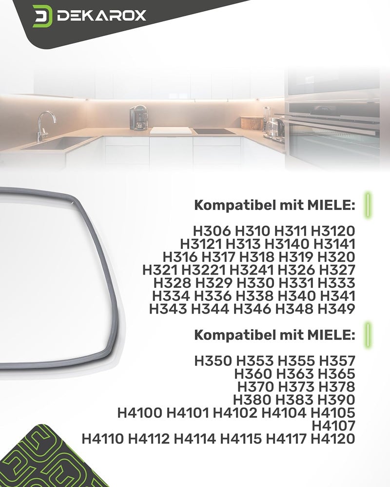 Dekarox ختم باب 480 × 360 مم مع 4 خطافات شاملة متوافق مع Miele Imperial Quelle 6432220 للفرن والموقد - Image 4