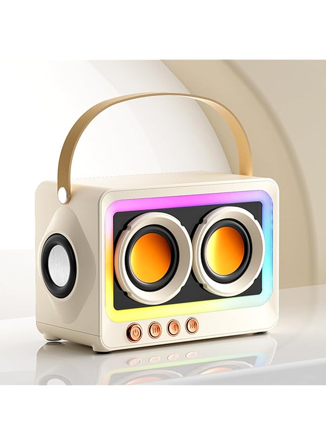 Excefore Portable Creative Bluetooth Speaker 360 Degree Stereo Sound Effect Ultra Long Battery Life Cool Rgb Lighting Support Series Mirror Transparent Screen 5.3 Bluetooth Subwoofer White - Image 1