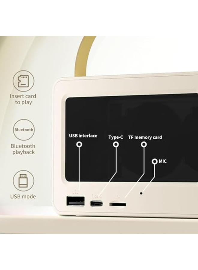 Excefore Portable Creative Bluetooth Speaker 360 Degree Stereo Sound Effect Ultra Long Battery Life Cool Rgb Lighting Support Series Mirror Transparent Screen 5.3 Bluetooth Subwoofer White - Image 2