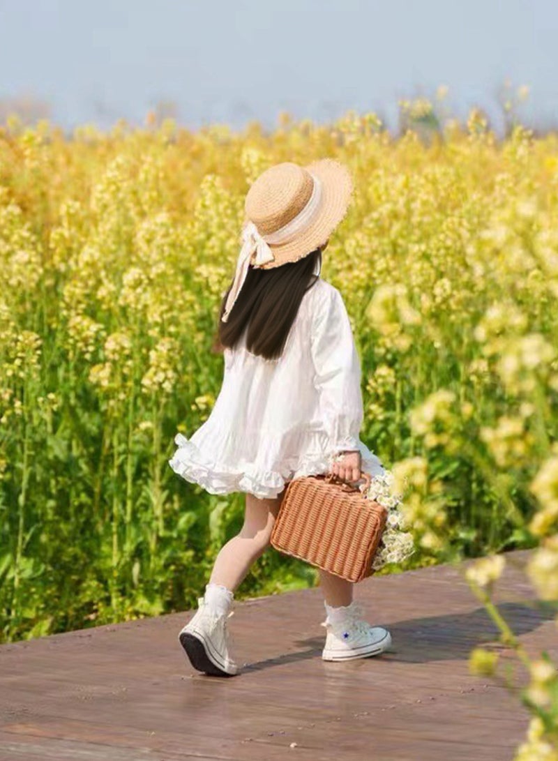 WiNi BEE Girls Dress Long Sleeve Shirt Dress with ruffled hem - Image 2