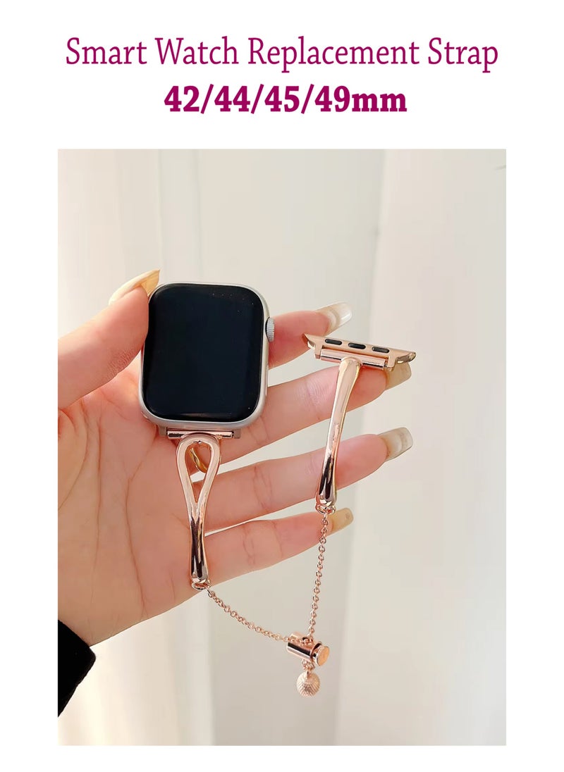Waldic - Metal Smart Watch Replacement Strap for Apple Watch 42/44/45/49mm - Rose Gold - Image 1