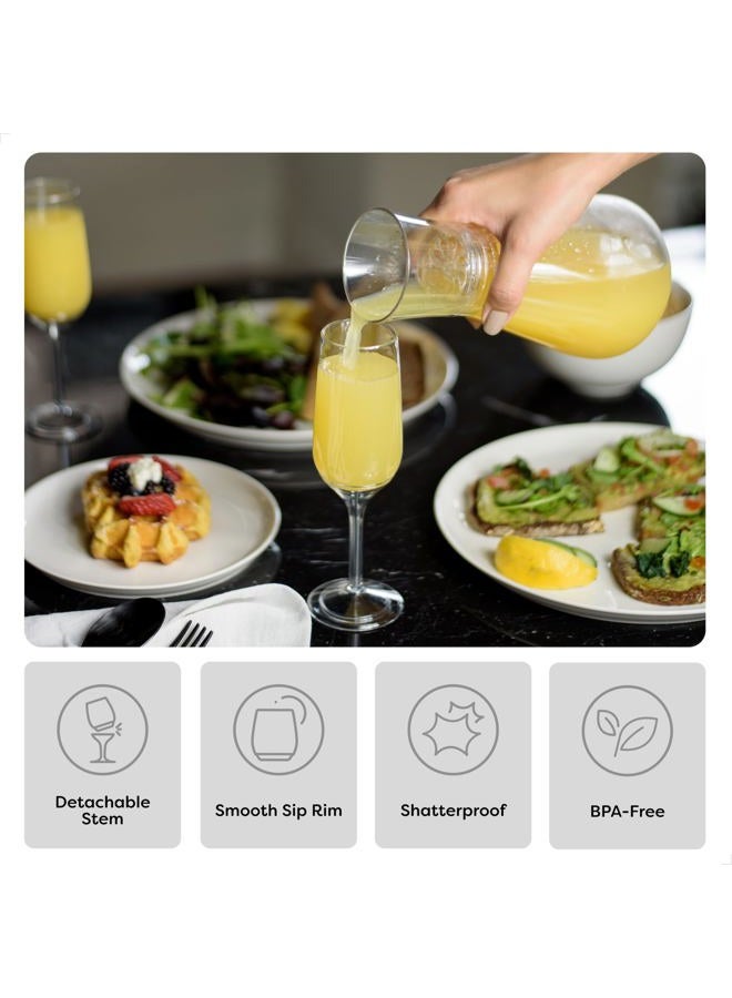TOSSWARE POP 6oz Stemmed Flute SET OF 12, Premium Quality, Recyclable, Unbreakable & Crystal Clear Plastic Champagne Glasses, 12 Count (Pack of 1) - Image 3