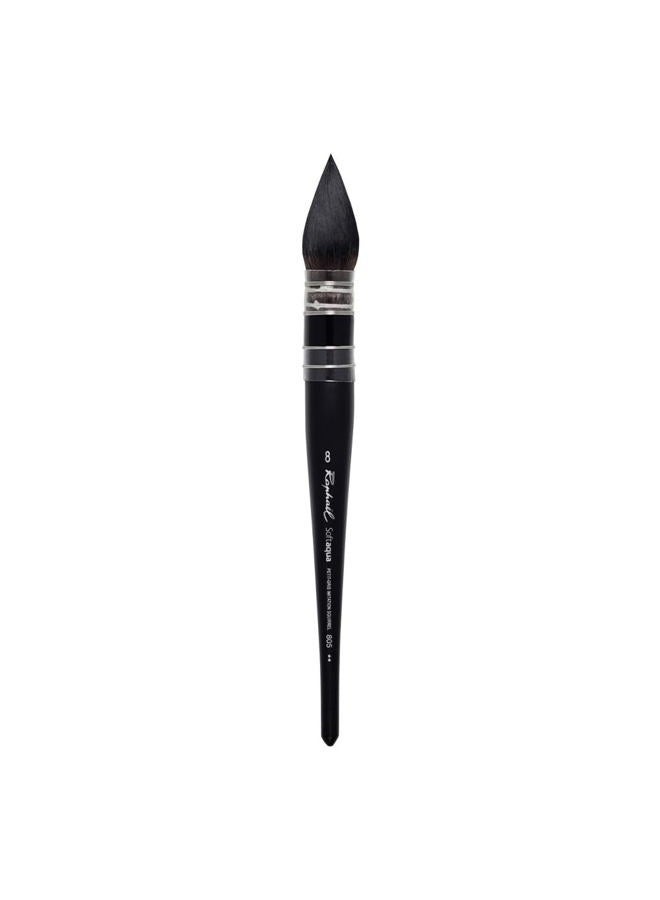 Raphael SoftAqua Synthetic Squirrel Watercolor Brush, Quill, 8, Natural - Image 1