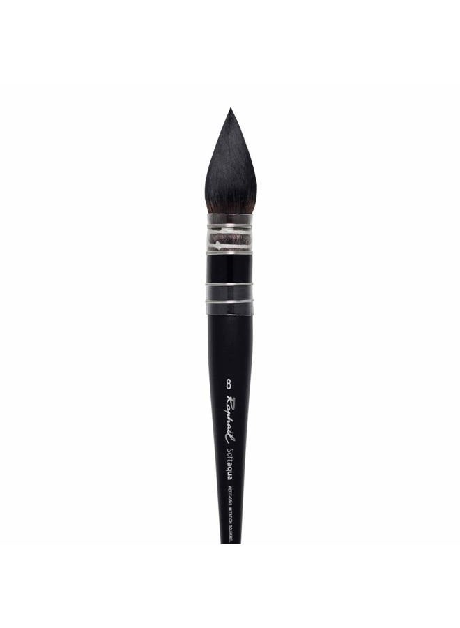 Raphael SoftAqua Synthetic Squirrel Watercolor Brush, Quill, 8, Natural - Image 3