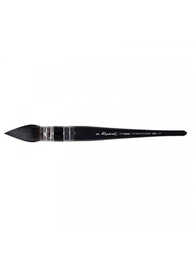 Raphael SoftAqua Synthetic Squirrel Watercolor Brush, Quill, 8, Natural - Image 2