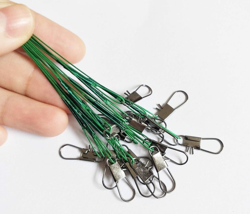 Laxygo 60pcs Fishing Wire Leaders Nylon-Coated Fishing Line Wire Leaders with Swivels and Snaps 6inch, 9inch, 12inch - Image 4