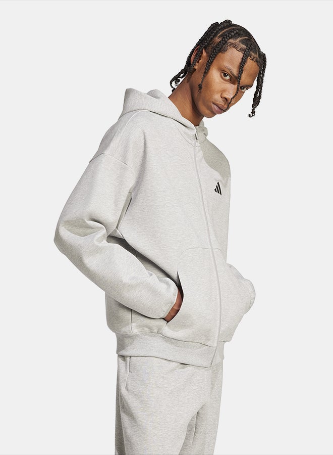 Adidas هودي بسحاب كامل بشعار أيقونات المستقبل صغير - Image 3