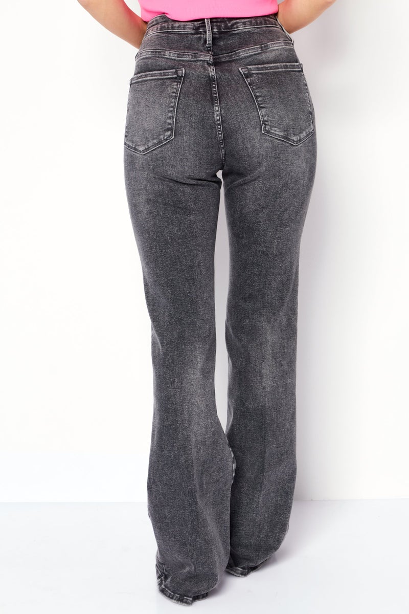 FRAME Women Junior Size Regular Fit Wash Stretchable Jeans, Grey - Image 4