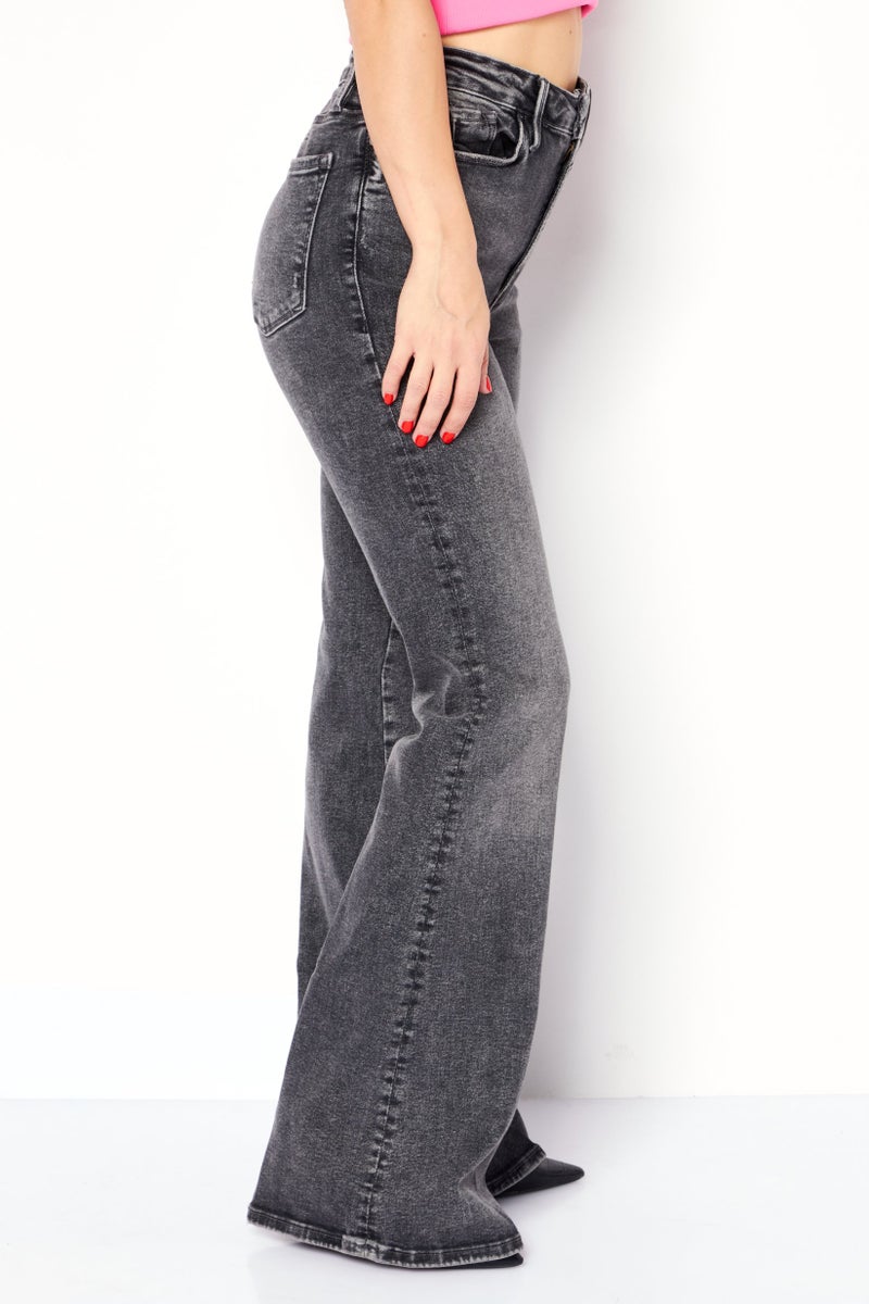 FRAME Women Junior Size Regular Fit Wash Stretchable Jeans, Grey - Image 2