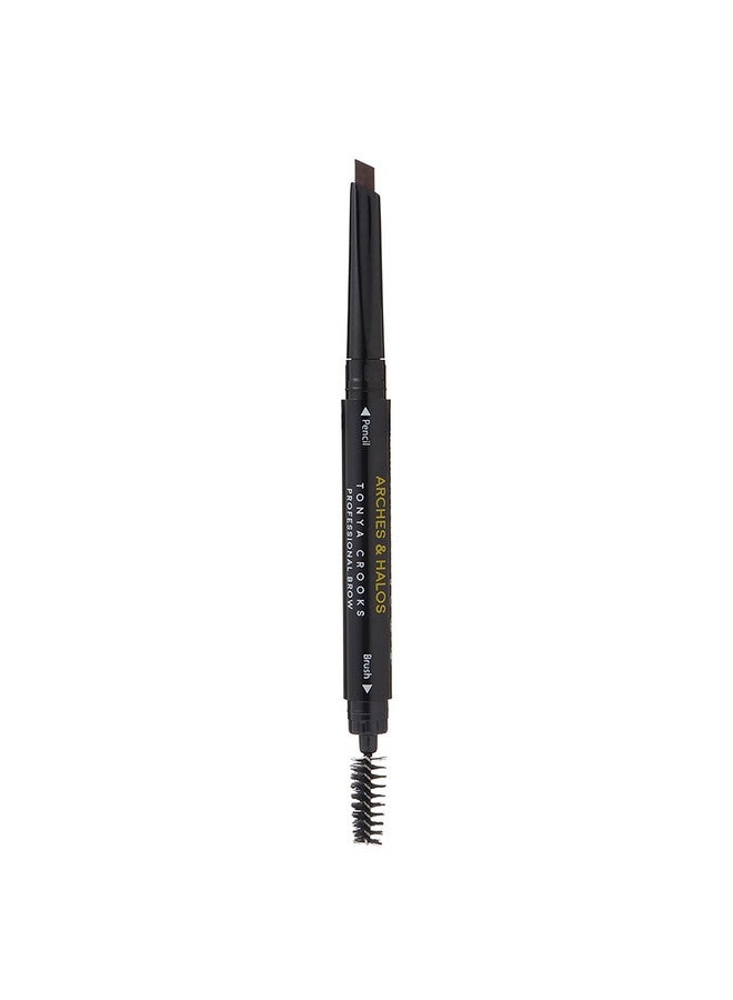 Arches & Halos Angled Brow Shading Pencil Dual Ended Pencil And Brush With Highly Pigmented Color Define Detail And Build Brows Vegan And Cruelty Free Makeup Dark Brown 0.012 Oz - Image 1