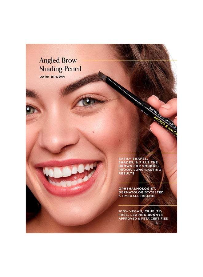 Arches & Halos Angled Brow Shading Pencil Dual Ended Pencil And Brush With Highly Pigmented Color Define Detail And Build Brows Vegan And Cruelty Free Makeup Dark Brown 0.012 Oz - Image 2