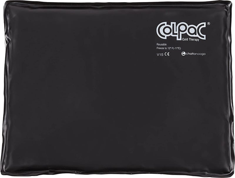 Chattanooga ColPac - Reusable Gel Ice Pack - Black Polyurethane - Standard - 10 in x 13.5 in - Cold Therapy - Knee, Arm, Elbow, Shoulder, Back - Aches, Swelling, Bruises, Sprains, Inflammation - Image 1