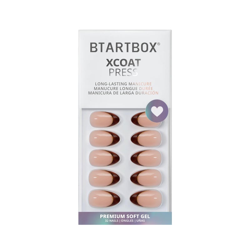 BTArtbox Press On Nails Short Almond - Tortoise Shell, Winter French Tip Press On Nails, Soft Gel Fake Nails Brown, Reusable Glue On Nails with Nail Glue in 16 Sizes, 32 Stick On Nail Kit - Image 3