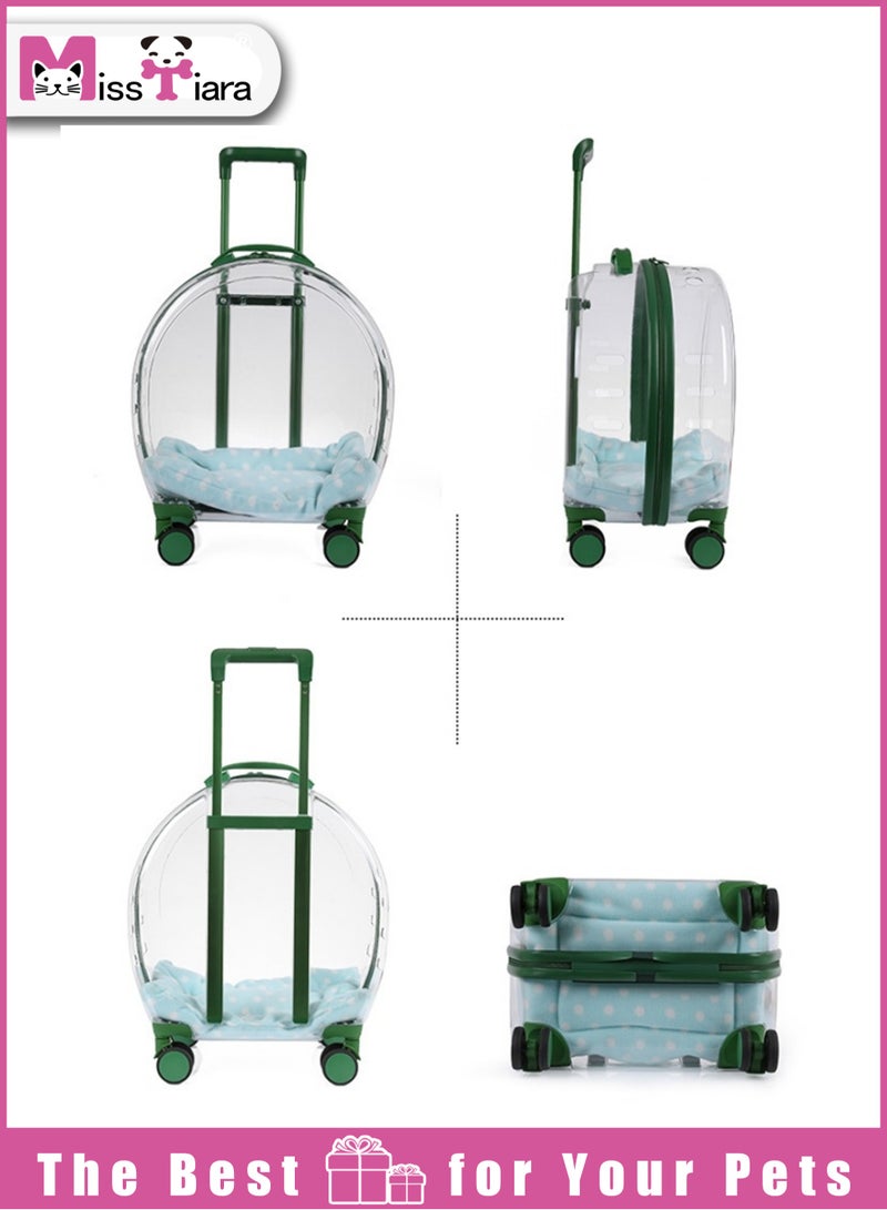 MissTiara Quality Transparent large capacity pet trolley case portable travel bag suitable for cats and dogs under 8kg, allowing your pet to travel with you easily 33*42*27cm - Image 5