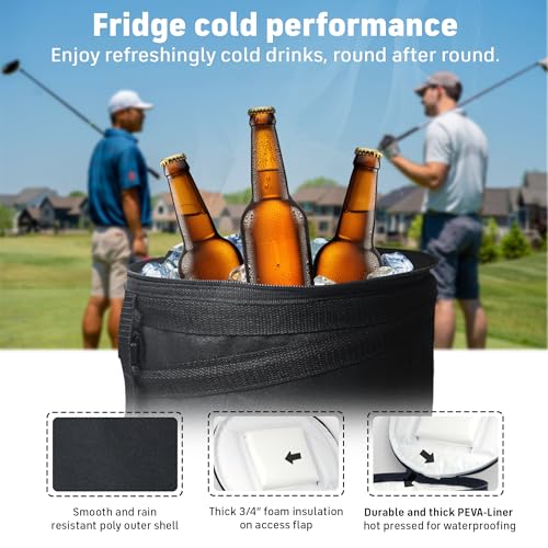 InTheZone Golf Cart Cooler – Soft-Sided, Collapsible, Insulated Cooler Bag | Attaches to Cart Basket or Fender | Durable, Leakproof, Portable – Great Gift for Golfers. - Image 5