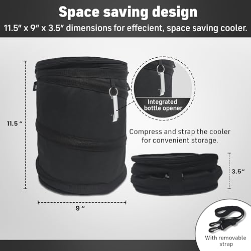InTheZone Golf Cart Cooler – Soft-Sided, Collapsible, Insulated Cooler Bag | Attaches to Cart Basket or Fender | Durable, Leakproof, Portable – Great Gift for Golfers. - Image 4